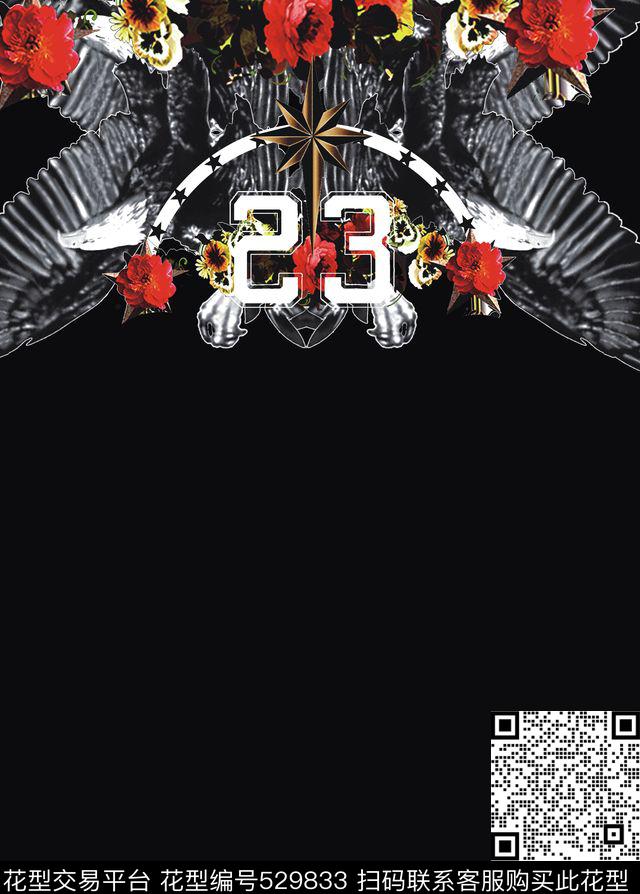 欧美风老鹰字母数码印花华亿平台下载（图片编号: 529833） - 瓦栏（Walan）