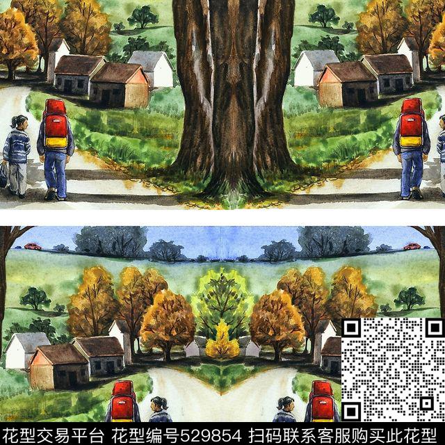 插画潮流抽象数码印花华亿平台下载（图片编号: 529854） - 瓦栏（Walan）