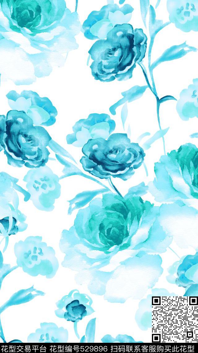 花卉传统印花华亿平台下载（图片编号: 529896） - 瓦栏（Walan）