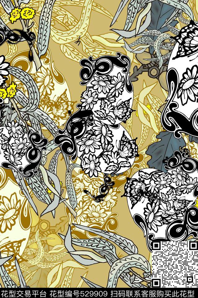家纺民族风女装旗袍传统印花华亿平台下载（图片编号: 529909） - 瓦栏（Walan）