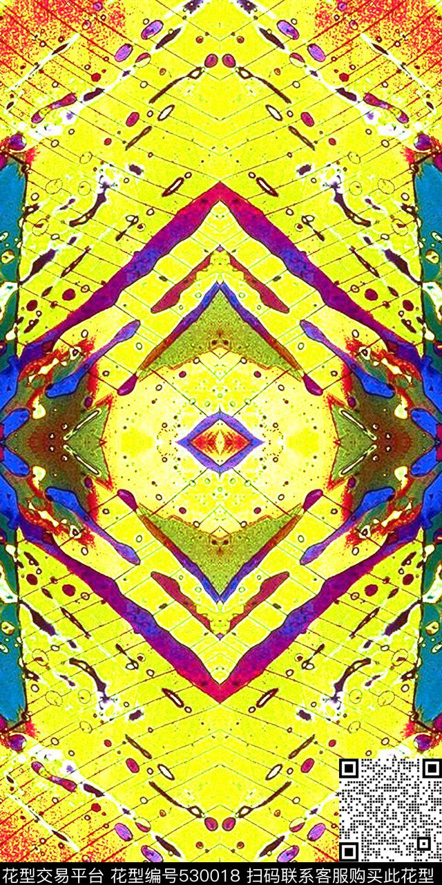 时尚抽象卫衣外套羽绒服数码印花华亿平台下载（图片编号: 530018） - 瓦栏（Walan）