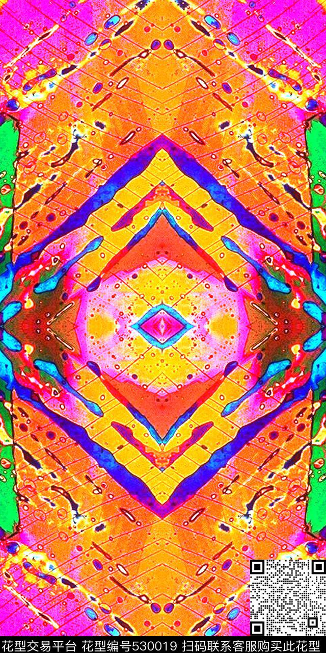 时尚抽象卫衣外套羽绒服数码印花华亿平台下载（图片编号: 530019） - 瓦栏（Walan）