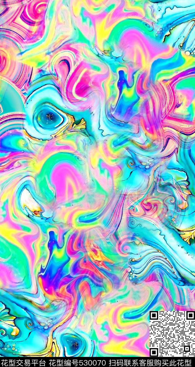 泼墨溶图颜料数码印花华亿平台下载（图片编号: 530070） - 瓦栏（Walan）