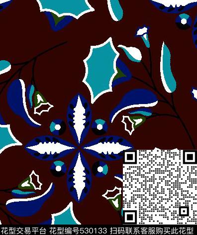 大牌时尚小碎花传统印花华亿平台下载（图片编号: 530133） - 瓦栏（Walan）