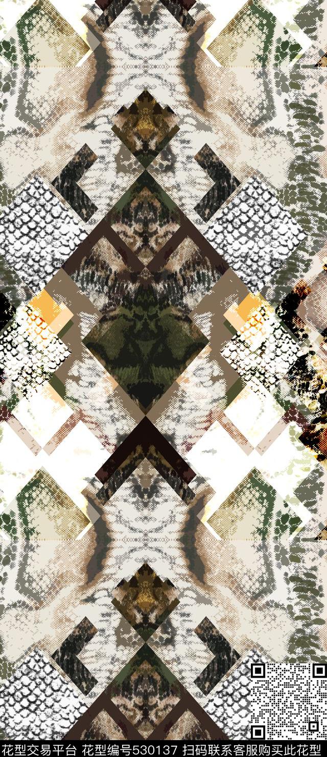 定位马来风格蛇皮纹豹纹数码印花华亿平台下载（图片编号: 530137） - 瓦栏（Walan）
