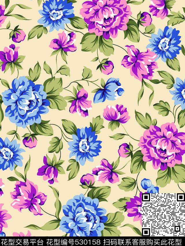 textileprintingdesign传统印花华亿平台下载（图片编号: 530158） - 瓦栏（Walan）