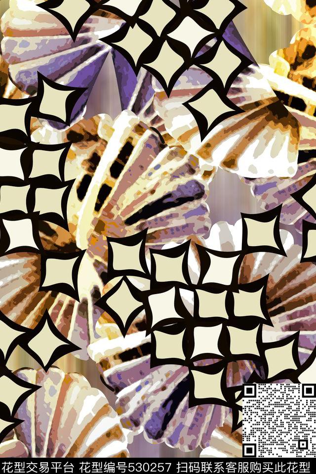 时尚女装动感抽象清新大气数码印花华亿平台下载（图片编号: 530257） - 瓦栏（Walan）