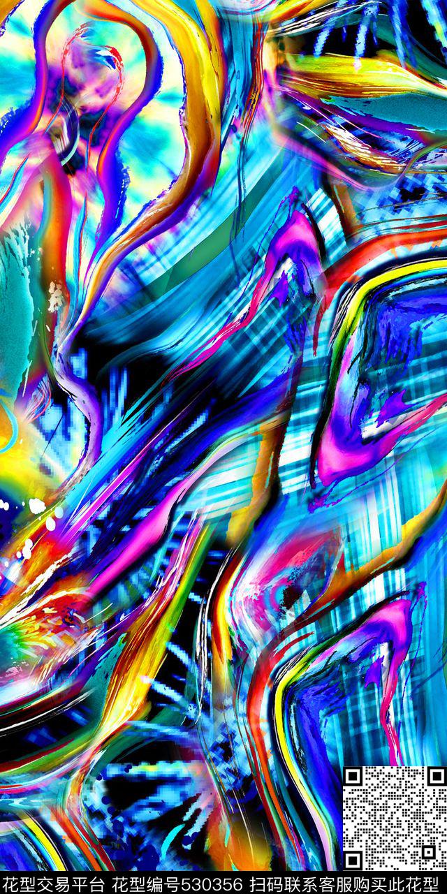 大牌抽象朦胧绚丽肌理纹路数码印花华亿平台下载（图片编号: 530356） - 瓦栏（Walan）