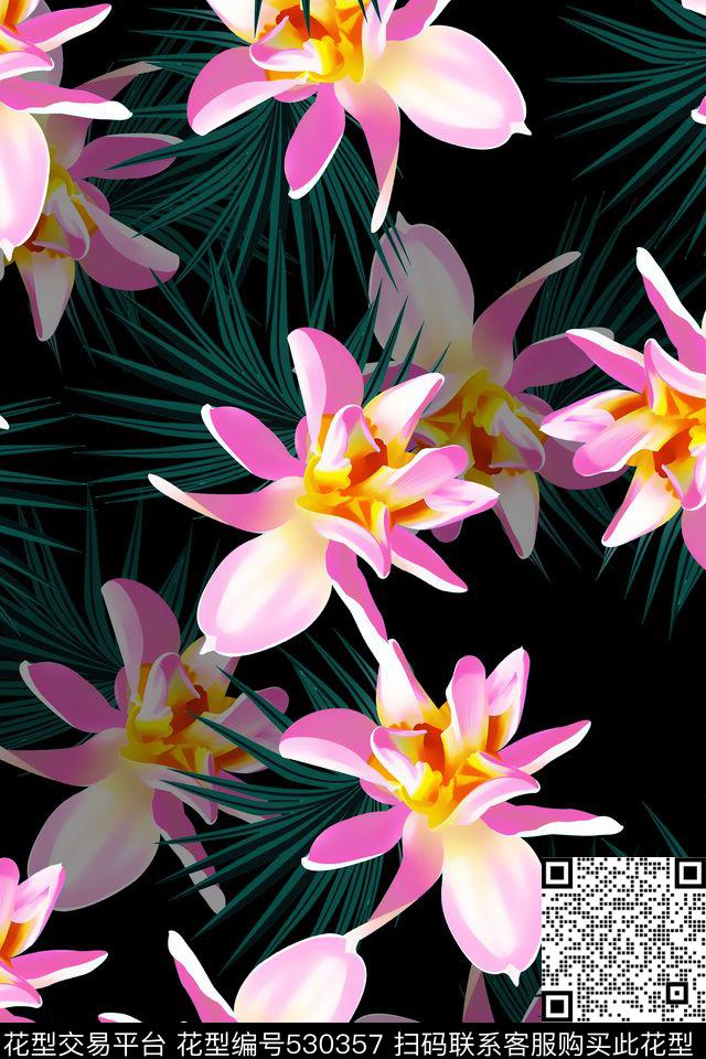 休闲暗花花卉数码印花华亿平台下载（图片编号: 530357） - 瓦栏（Walan）