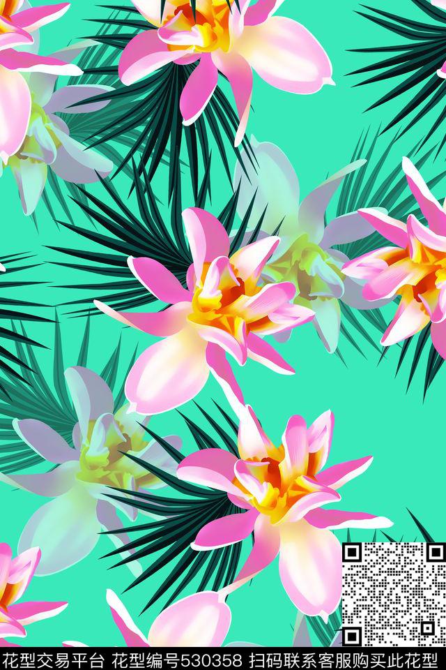 休闲暗花花卉数码印花华亿平台下载（图片编号: 530358） - 瓦栏（Walan）