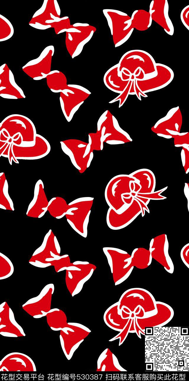 插画长裙黑白传统印花华亿平台下载（图片编号: 530387） - 瓦栏（Walan）