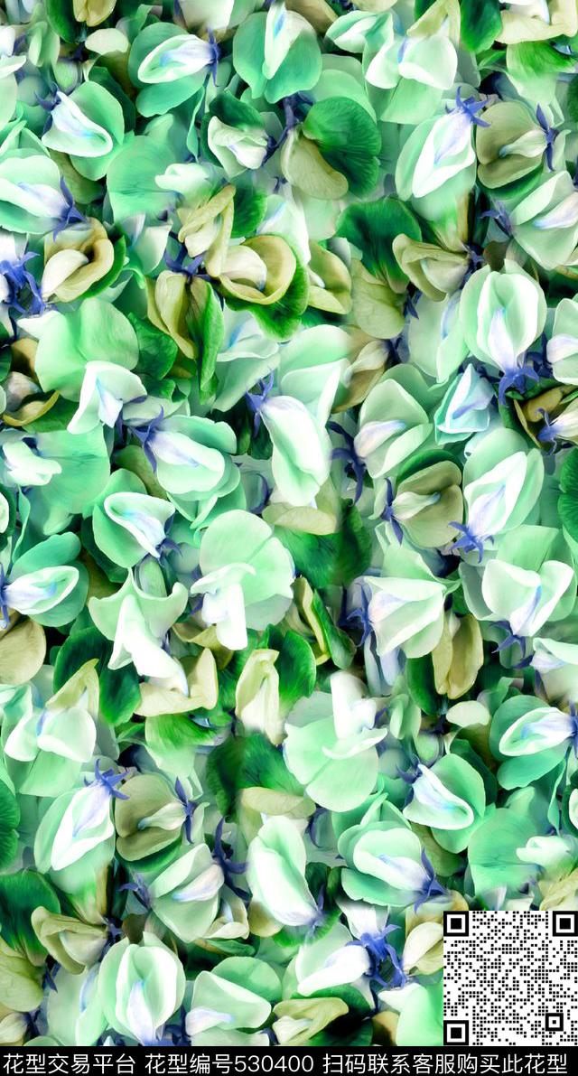 服装花瓣时尚潮流数码印花华亿平台下载（图片编号: 530400） - 瓦栏（Walan）