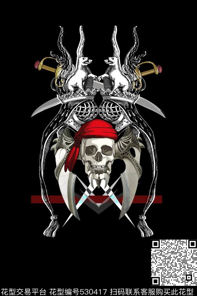 复古骷髅定位数码印花华亿平台下载（图片编号: 530417） - 瓦栏（Walan）