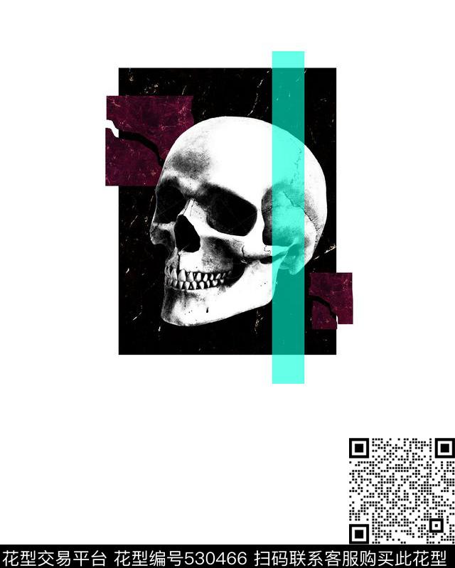 大理石拼图大理石纹理骷髅头传统印花华亿平台下载（图片编号: 530466） - 瓦栏（Walan）