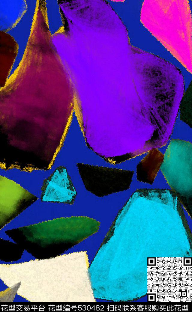 几何简约石块数码印花华亿平台下载（图片编号: 530482） - 瓦栏（Walan）