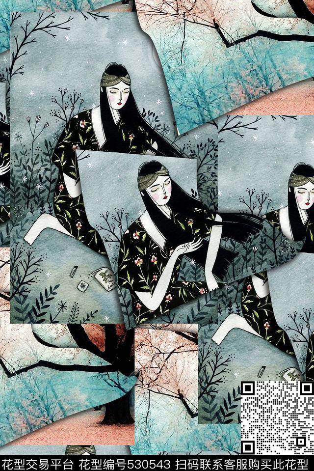 立体感日式印花数码印花华亿平台下载（图片编号: 530543） - 瓦栏（Walan）