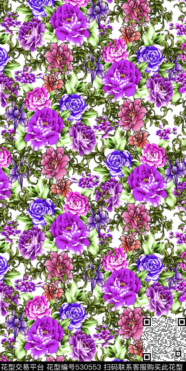床品花卉面料传统印花华亿平台下载（图片编号: 530553） - 瓦栏（Walan）