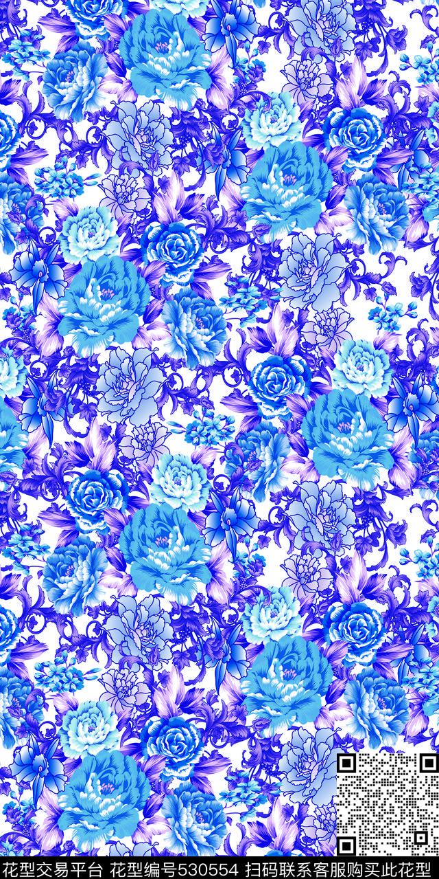 床品花卉面料传统印花华亿平台下载（图片编号: 530554） - 瓦栏（Walan）