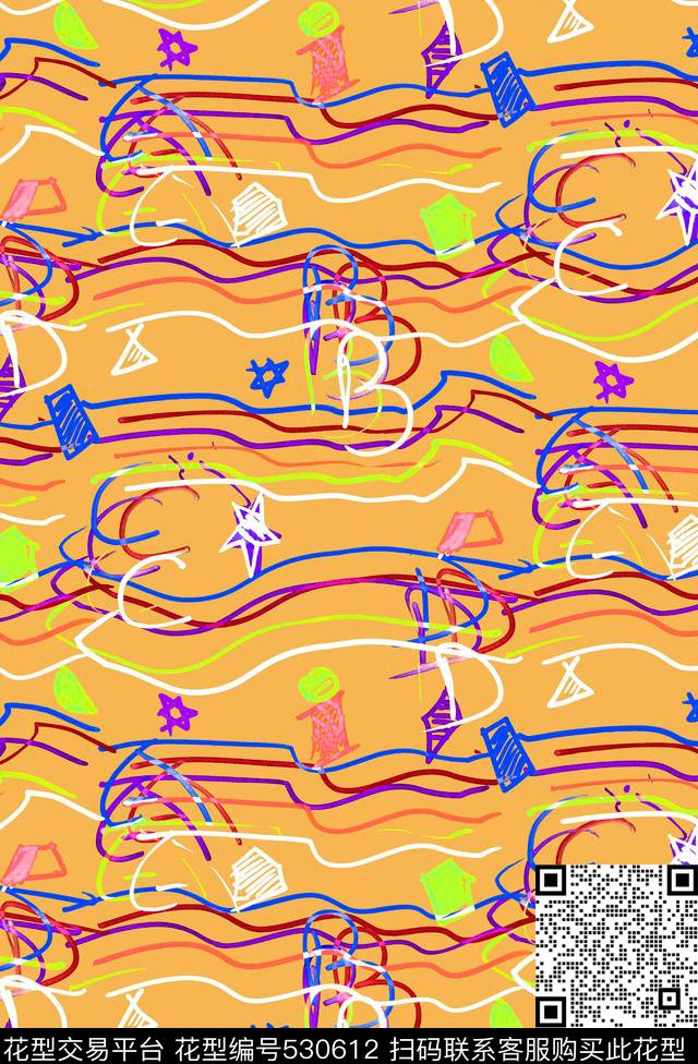抽象服装几何数码印花华亿平台下载（图片编号: 530612） - 瓦栏（Walan）