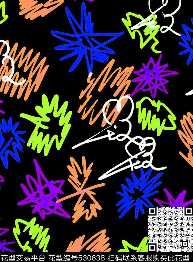 抽象服装家纺数码印花华亿平台下载（图片编号: 530638） - 瓦栏（Walan）