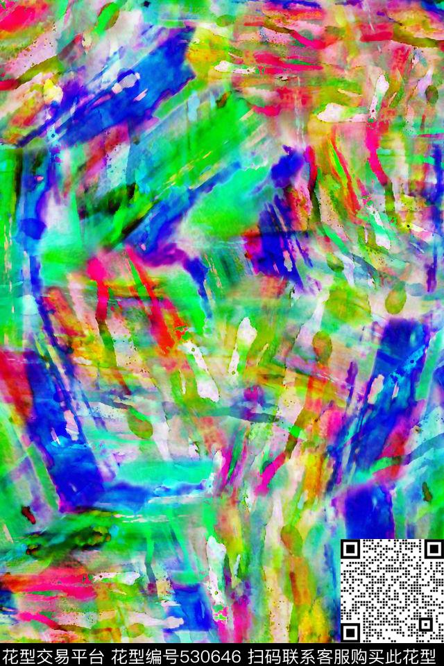 抽象水彩纹理数码印花华亿平台下载（图片编号: 530646） - 瓦栏（Walan）