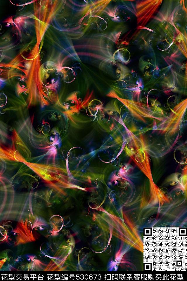 抽象炫彩纹理数码印花华亿平台下载（图片编号: 530673） - 瓦栏（Walan）