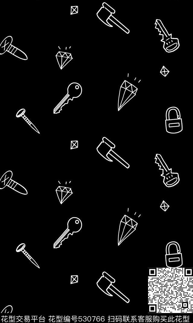 T恤插画单色传统印花华亿平台下载（图片编号: 530766） - 瓦栏（Walan）