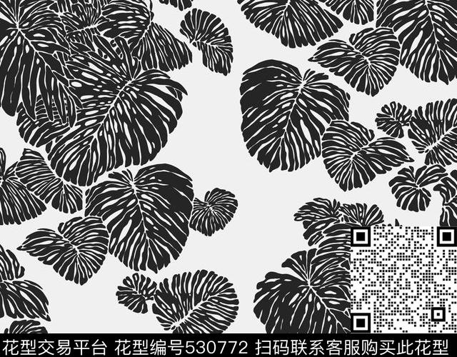 几何树叶传统印花华亿平台下载（图片编号: 530772） - 瓦栏（Walan）