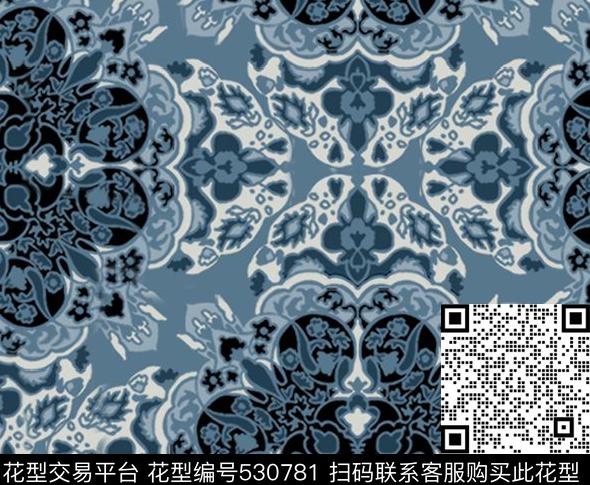 几何肌纹传统印花华亿平台下载（图片编号: 530781） - 瓦栏（Walan）