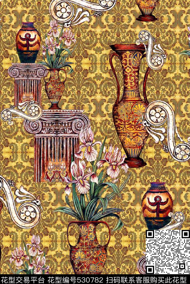 民族欧式花纹陶瓷数码印花华亿平台下载（图片编号: 530782） - 瓦栏（Walan）