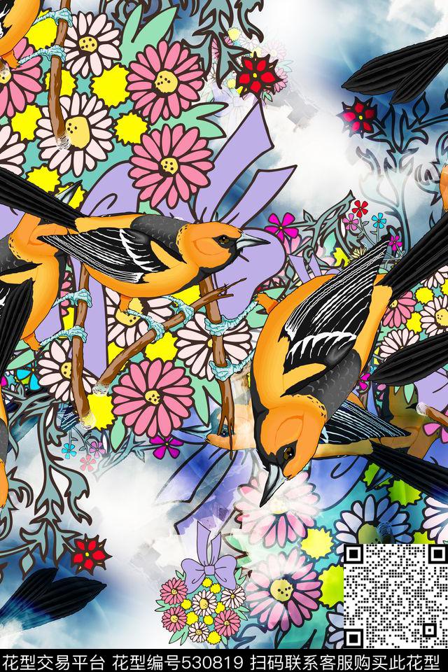 流行时尚动物数码印花华亿平台下载（图片编号: 530819） - 瓦栏（Walan）