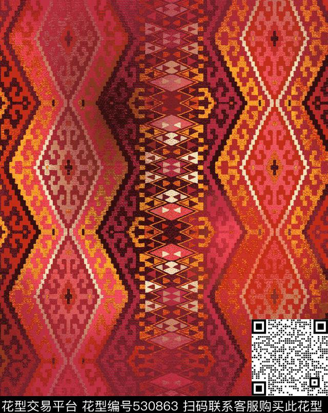 简约中国风抽象数码印花华亿平台下载（图片编号: 530863） - 瓦栏（Walan）