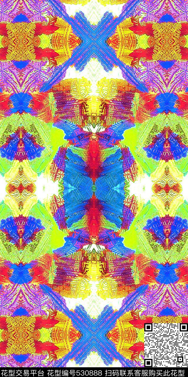 时尚个性抽象卫衣外套羽绒服数码印花华亿平台下载（图片编号: 530888） - 瓦栏（Walan）