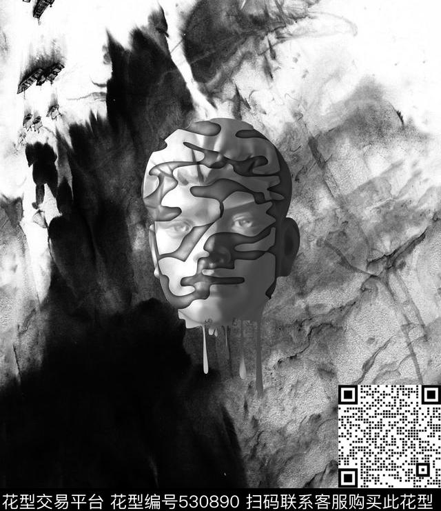 水墨石膏大牌数码印花华亿平台下载（图片编号: 530890） - 瓦栏（Walan）