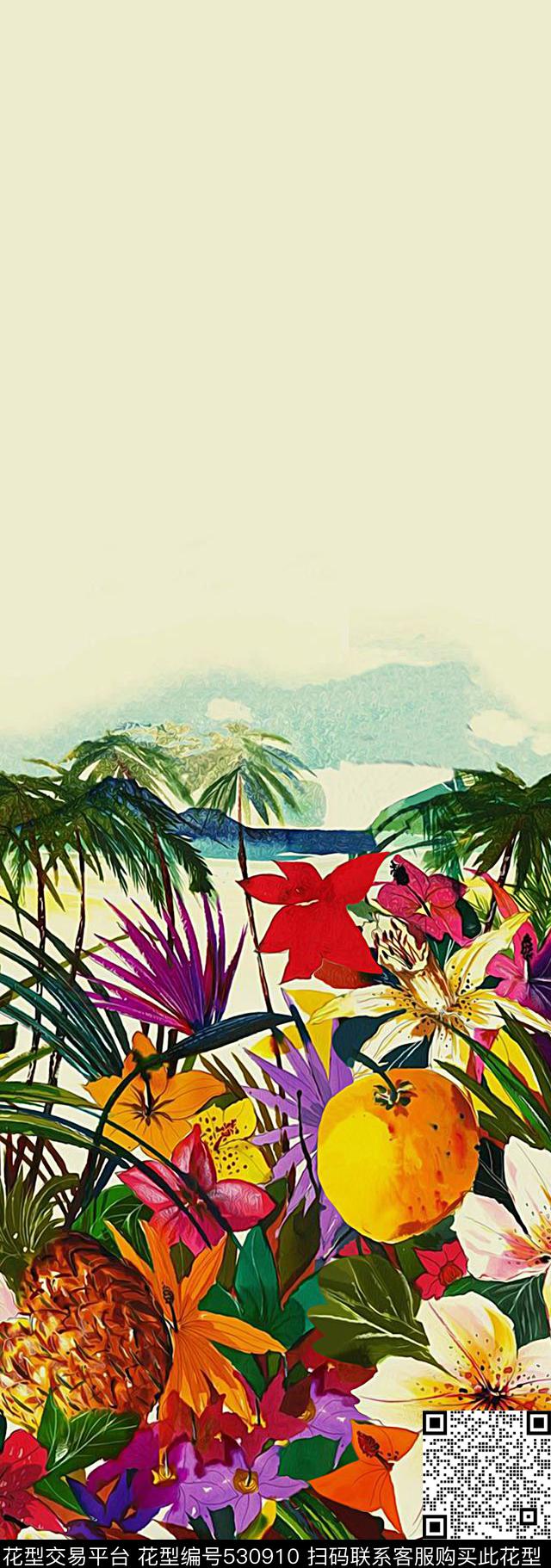 服装设计数码印花花叶子数码印花华亿平台下载（图片编号: 530910） - 瓦栏（Walan）