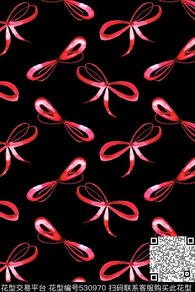 趣味蝴蝶结靛蓝色调传统印花华亿平台下载（图片编号: 530970） - 瓦栏（Walan）