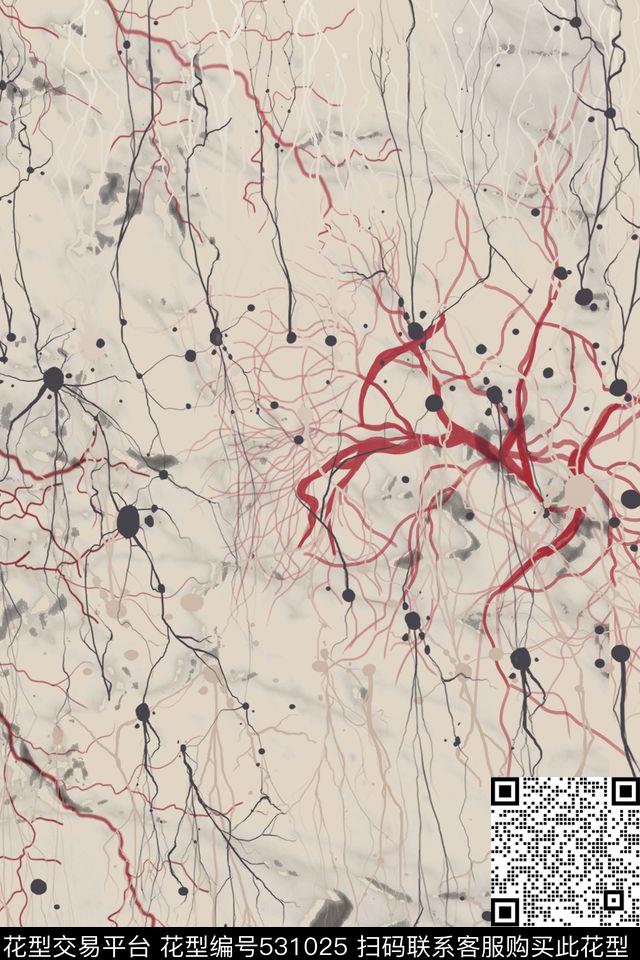 抽象肌理几何传统印花华亿平台下载（图片编号: 531025） - 瓦栏（Walan）