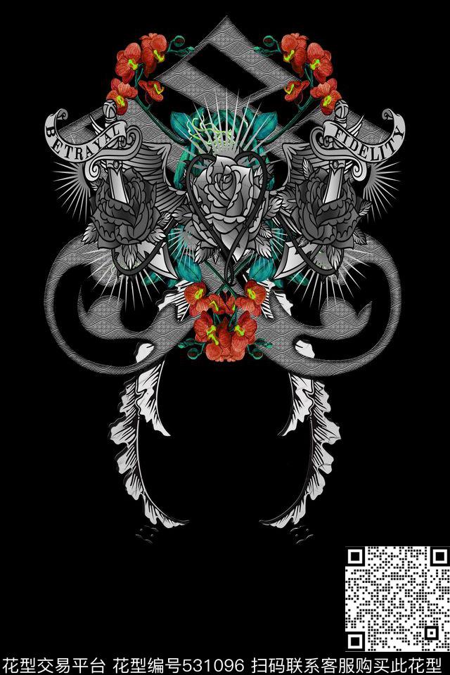 潮流复古t恤华亿平台数码印花华亿平台下载（图片编号: 531096） - 瓦栏（Walan）