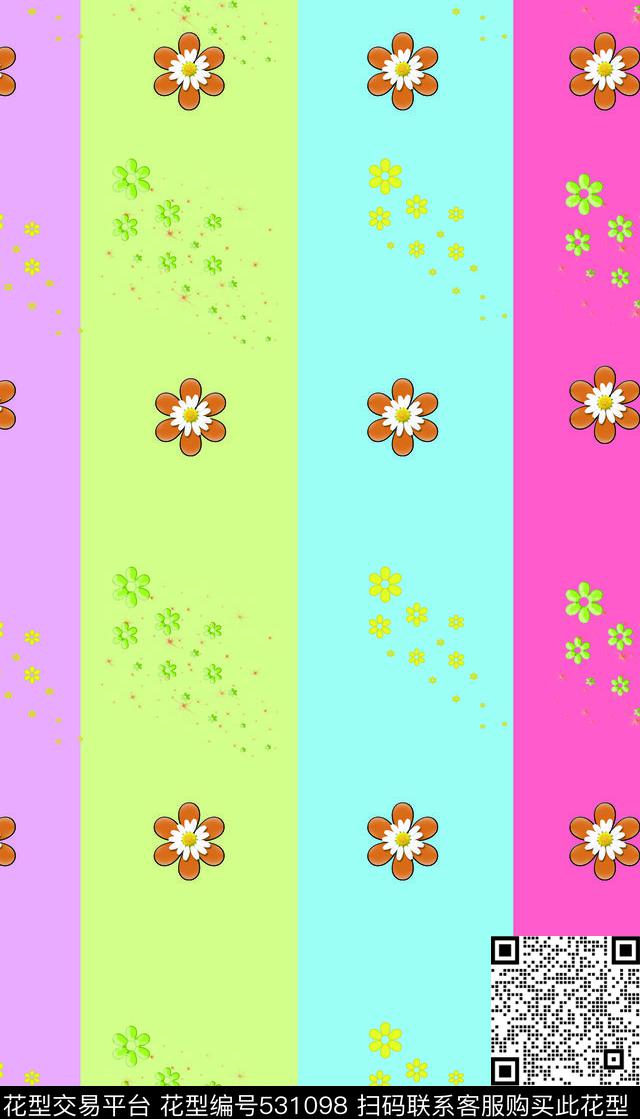 自然可爱花朵数码印花华亿平台下载（图片编号: 531098） - 瓦栏（Walan）