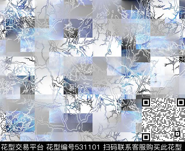 方格小过渡小闪电数码印花华亿平台下载（图片编号: 531101） - 瓦栏（Walan）