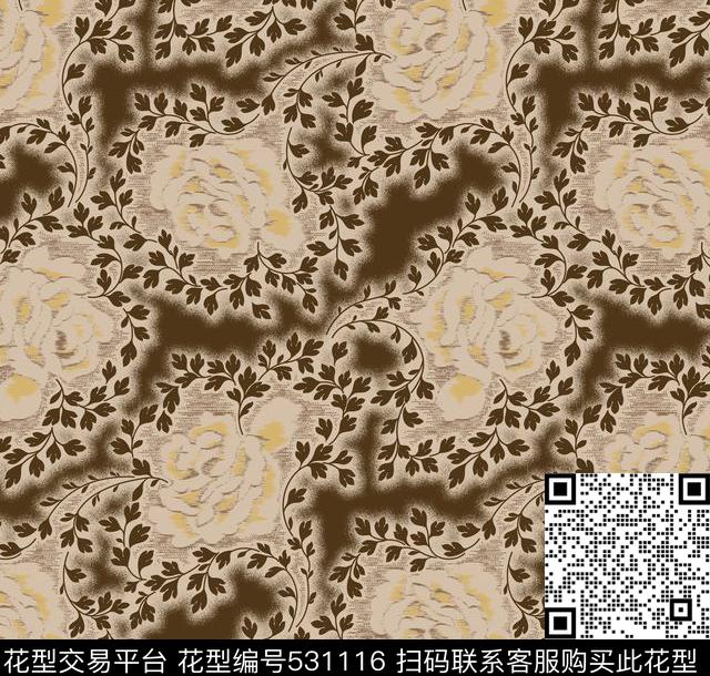 花朵花纹图案传统印花华亿平台下载（图片编号: 531116） - 瓦栏（Walan）
