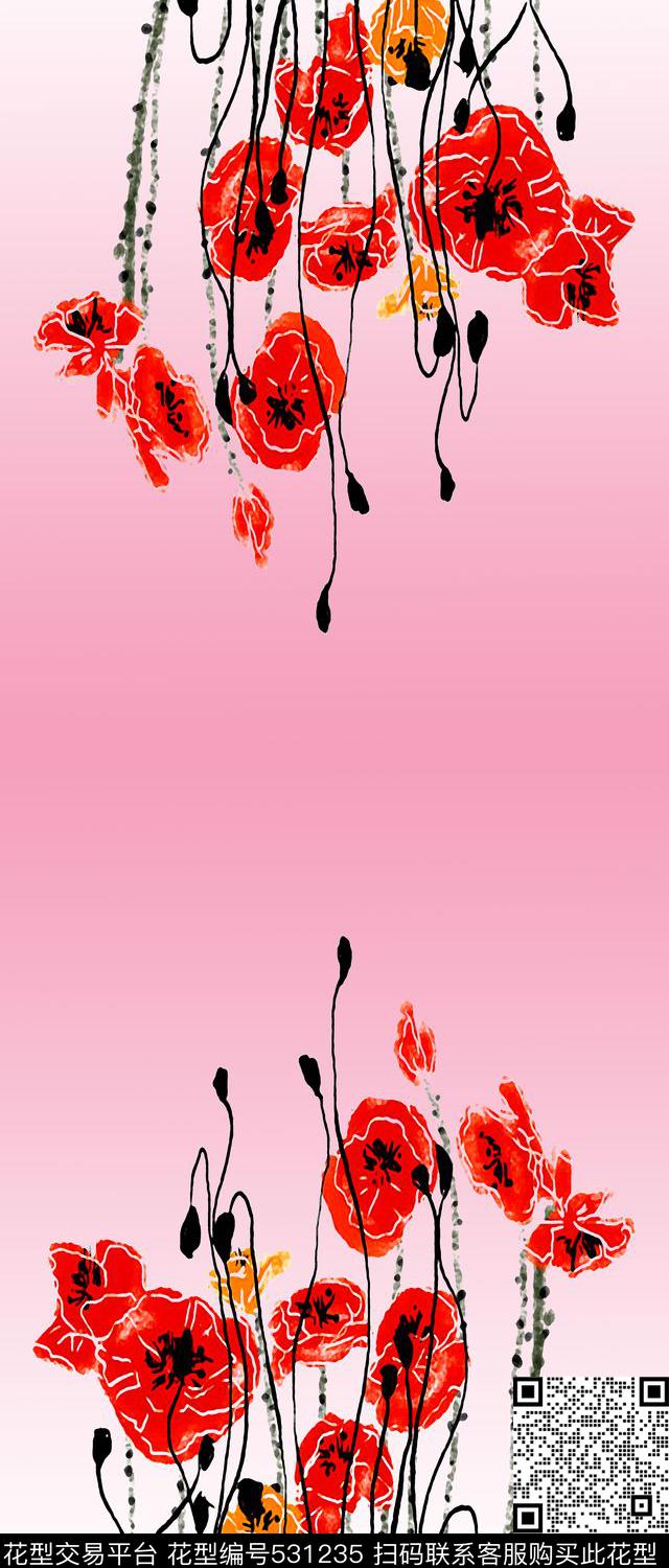 手绘定位围巾传统印花华亿平台下载（图片编号: 531235） - 瓦栏（Walan）