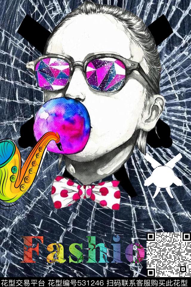 创意服装面料创意设计图案美女数码印花华亿平台下载（图片编号: 531246） - 瓦栏（Walan）