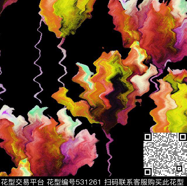 抽象郁金香油画数码印花华亿平台下载（图片编号: 531261） - 瓦栏（Walan）