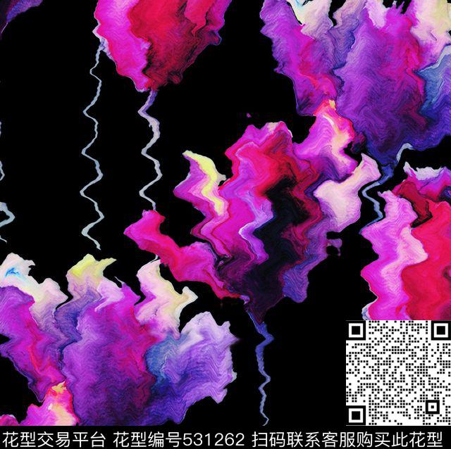 抽象郁金香油画数码印花华亿平台下载（图片编号: 531262） - 瓦栏（Walan）