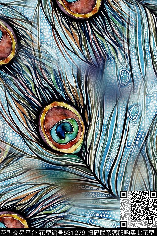 中国风大气时尚原创女装数码印花华亿平台下载（图片编号: 531279） - 瓦栏（Walan）