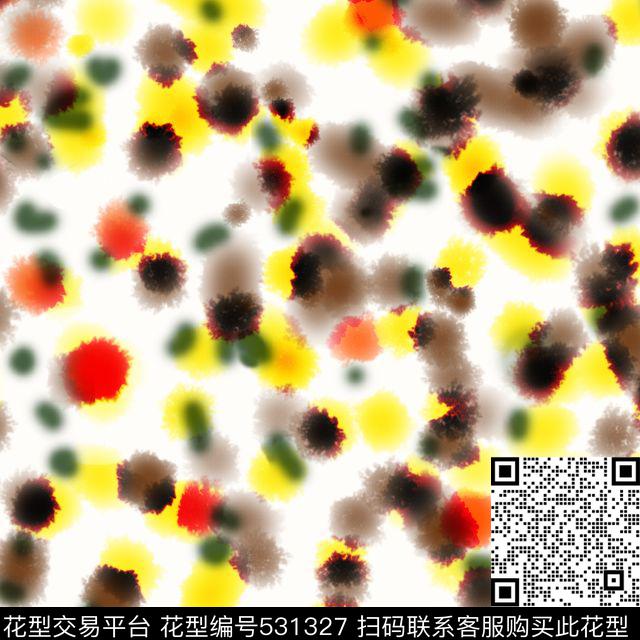 波点手绘水彩传统印花华亿平台下载（图片编号: 531327） - 瓦栏（Walan）