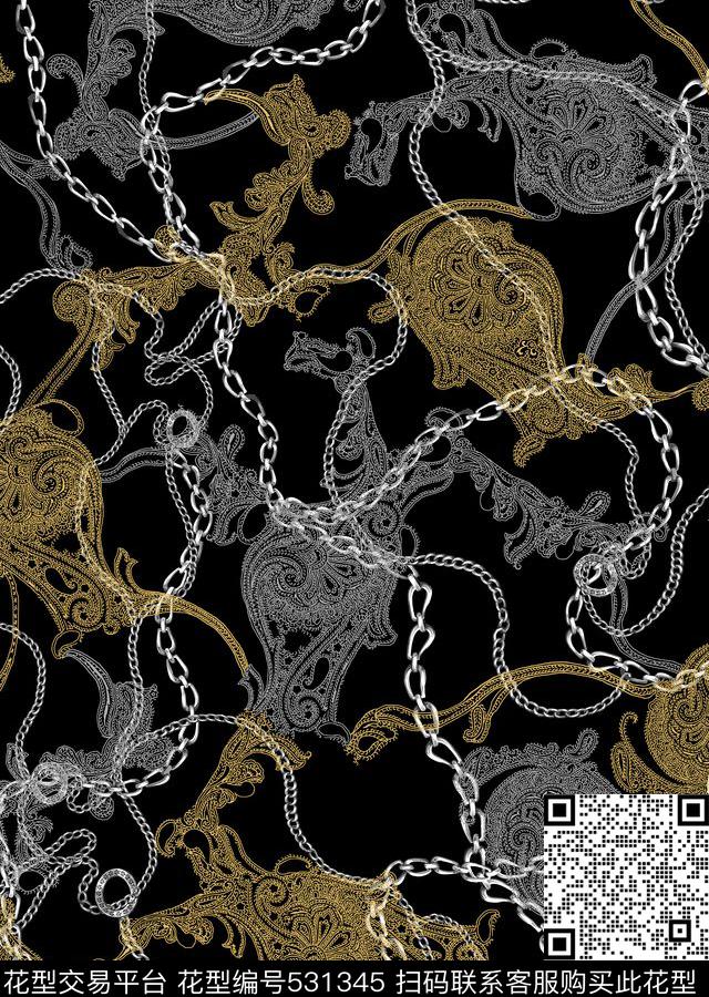 服装复古佩斯利涡旋纹传统印花华亿平台下载（图片编号: 531345） - 瓦栏（Walan）