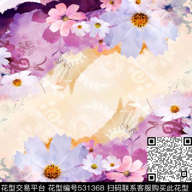 抽象华亿平台大牌长巾动物数码印花华亿平台下载（图片编号: 531368） - 瓦栏（Walan）