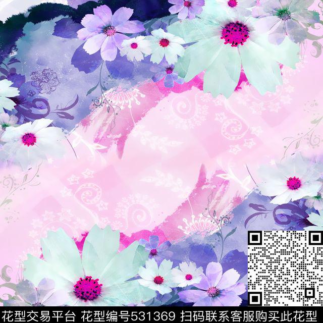 丝巾华亿平台方巾华亿平台抽象华亿平台数码印花华亿平台下载（图片编号: 531369） - 瓦栏（Walan）